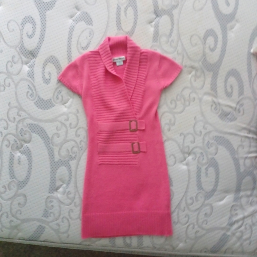 Blue heart,pink skinny girl dress